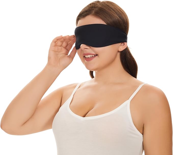 Alaska Bear Sleep Mask for Side Sleepers 2022 Headband Design, Cup-Shaped and Extra-Soft, 100 Blackout Eye Mask Shades Cover for Men and Women Home or Travel, Machine Washable, Black-BrightBean Baby