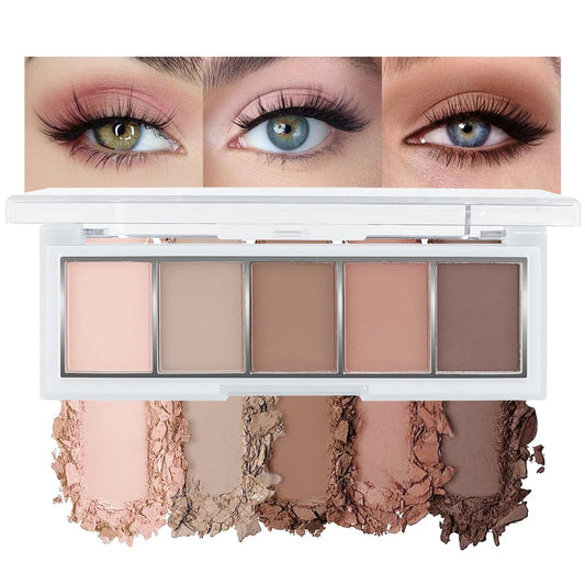 AMY'S DIARY Matte Nude Brown Beige Eye Shadow Palette Makeup, Natural Tones Eyeshadow Palette Nude Taupe Eye Shadows, for Woman Long Lasting Delanci bronzed mocha palette (#02)-BrightBean Baby