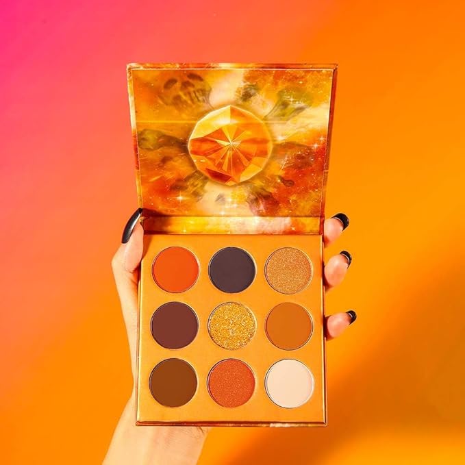 docolor Eyeshadow Palette 9Colors Orange Eyeshadow Gemstone Shadow Palettes Highly Pigmented Mattes Shimmers Smokey Glitter Cream Colorful Powder Blendable Long Lasting Waterproof Makeup Palette-BrightBean Baby