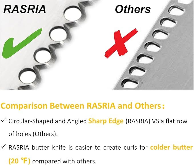 Butter Spreader Knife for Cold Butter above 20℉, Butter Slicer, Butter Curler, Butter Grater, Butter Blade (1 knife)