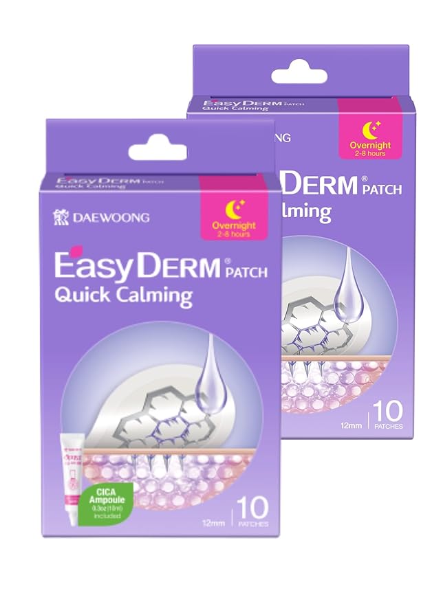 Quick Calming Magnesium Patches(20 patches) with Cica Ampoule - Intensive Care, Pimple patches, Hydrocolloid Band, Zits Spot care Overnight Home Care 2-8 hours, New boxs types-BrightBean Baby