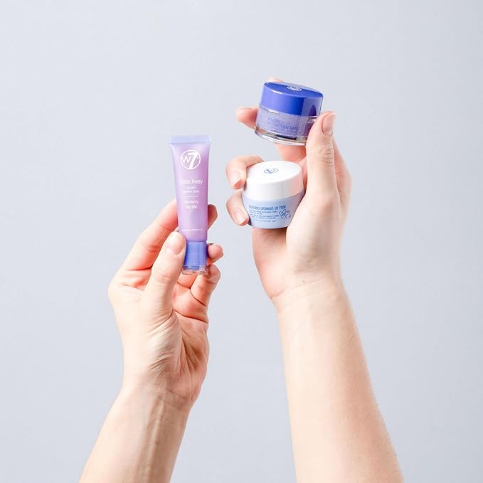 W7 Sweet Dreams Lip Care Trio - 3 Piece Set - Overnight Lip Mask, Lip Balm & Lip Scrub - Blueberry-BrightBean Baby