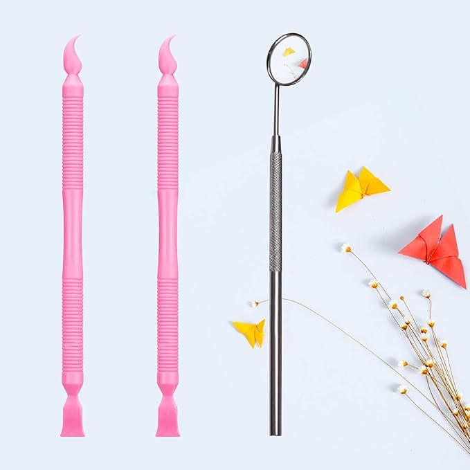 Libeauty Pink Eyelash Lift Tool, Lash Extension Supplies Metal Makeup Mirror, Lash Lifting Applicator Brush Needle for Salon or Home Use-BrightBean Baby