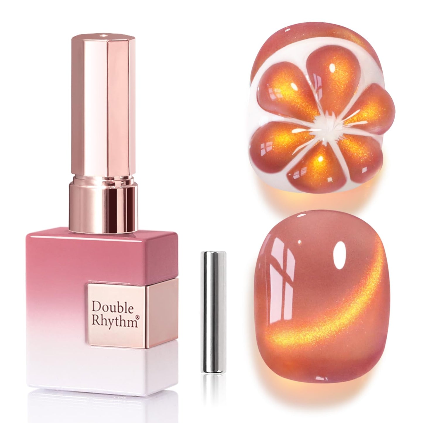 Double Rhythm Jelly Glass Cat Eye Gel Polish with Magnet 15ML Holographic Glitter Shimmer Translucent Sheer Color Magnetic Polish Salon DIY at Home (Grape Gold-MC1247)-BrightBean Baby