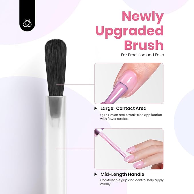 Beetles Jelly Gel Nail Polish, 6 Colors 15ML Milky White Sheer Pink Nude Brown Translucent Sheer Nail Polish Soak Off UV Colorful Bottle Gel Nail Art Home Salon DIY Gift for Women-BrightBean Baby