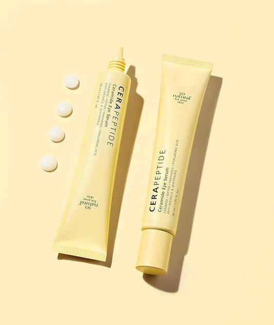 [So'natural Powder4room] Cera Peptide Eye Serum, 1 fl oz (30ml) | Eye Serum | Eye Cream | Korean Eye Cream | Korean Eye Serum | Peptide Serum | Under Eye Serum-BrightBean Baby