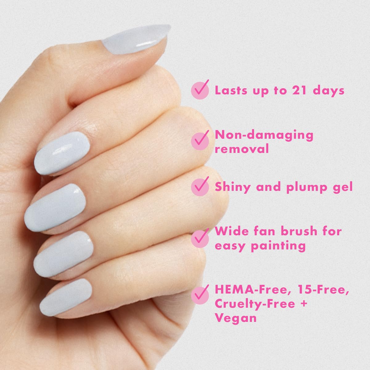 Olive & June Gel Polish | UV LED Nail Lamp Needed | Long Lasting Formula | Up to 21 Days of Wear | No Damage Removal|Salon-Quality Manicure Pedicure at Home|Vegan HEMA-Free Cruelty-Free| BP Icy Blue-BrightBean Baby