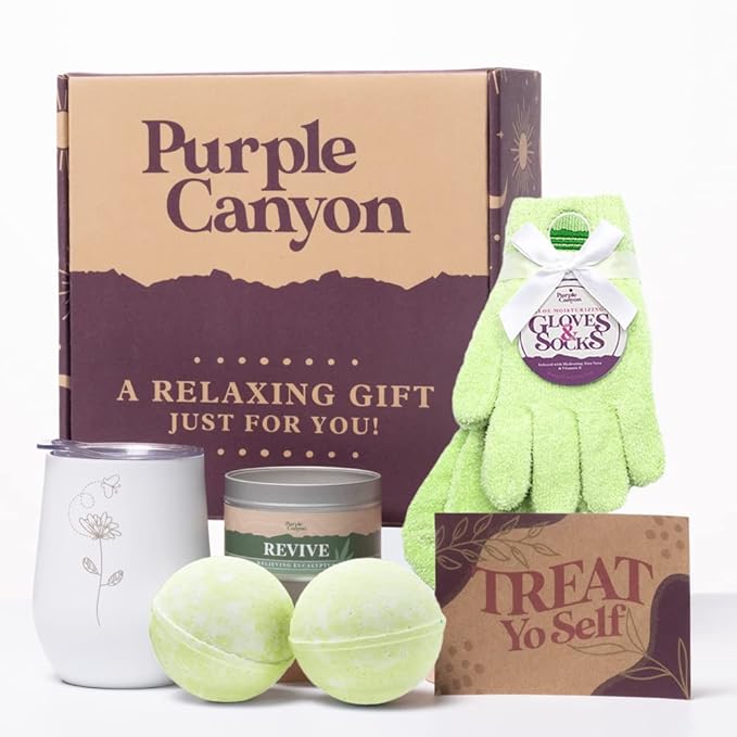 Purple Canyon Spa Gift Box for Women | Revitalizing Eucalyptus Spearmint Stress Relief Gift for Women-BrightBean Baby