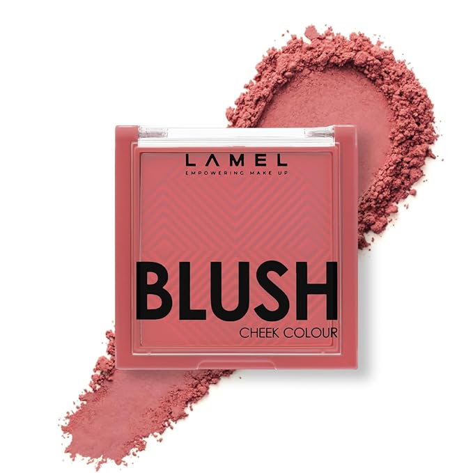 Lamel Blush Cheek Plum Color Mini - Blendable Purple Blush Powder - Enhances & Defines Shapes & Features - Shading & Contouring Powder Blush - 4 Universal Shades - № 408 (Plum) - 3.8g / 0.13 oz-BrightBean Baby