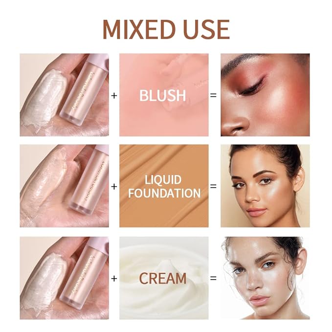 Liquid Highlighter - Luminous Finish Light Liquid Luminizer Makeup Enhanced with Pearl Particles & Botanical Blend, Weightless Dewy Glow for Radiant Skin, Vegan, Cruelty-Free (#02 Starlight)-BrightBean Baby