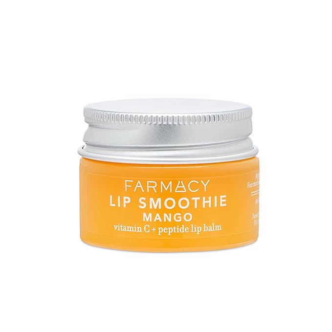 Farmacy Peptide Lip Balm - Lip Smoothie Hydrating Lip Balm with Vitamin C to Visibly Plump + Smooth Lip Lines - Nourishing Lip Treatment with a High-Gloss Finish - Mango (10g)-BrightBean Baby