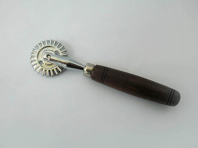 1.6" Pastry Wheel - Dough Stamp Cutter/Crimper, Pasta/Ravioli/Pie Maker, 4cm Stainless Steel Wheel Wooden Handle