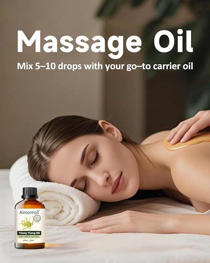 Pure Ylang Ylang Essential Oil, 100% Pure Natural Ylang Ylang Essential Oil, Premium Grade Essential Oils for Diffusers for Home, Skin, Care Massage, Soap Make, Aromatherapy, 4 Fl Oz | 120ml-BrightBean Baby