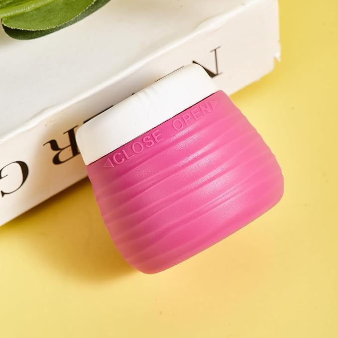 Travel Containers for Toiletries, 1.7oz Travel Size Premium Silicone Cosmetic Cream Jars, TSA Approved Leak-Proof Refillable Accessories W/Toiletry Bag for Cosmetic Face Body Cream(Vibrant)-BrightBean Baby