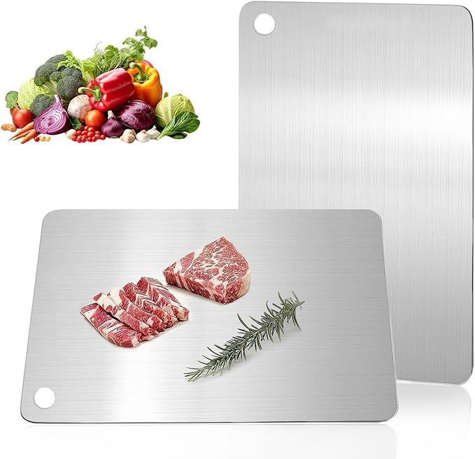 Katuchef Titanium Cutting Board,2026 New 100% Pure Titanium Cutting Boards for Kitchen,Non toxic Doubld-Side Durable Chopping Boards, Easy to Clean and Store(1PC:11.42 * 7.87)