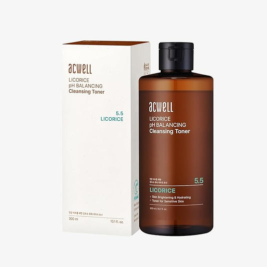 ACWELL Licorice pH Balancing Korean Toner for Cleansing 10.14 fl.oz. - Alcohol-Free PH5.5 Hydrating Facial Astringent - Skin Clarifying & Hydration Boosting Toner-BrightBean Baby
