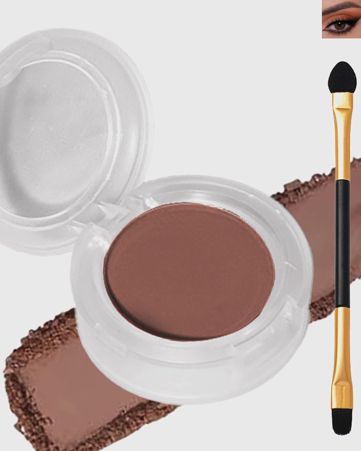 Single Matte Eyeshadow, Light Cocoa Nude Eye Shadow Brown Palette Makeup for Older Women, High Pigment Waterproof Pressed Eye Shadows Powder with Smooth Lightweight,Blendable for Daily Eye Look-214-BrightBean Baby