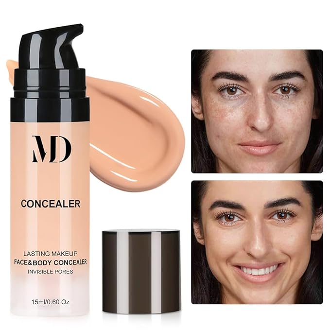 Liquid Primer Set Matte Liquid Full Coverage Oil Control Breathable Invisible Cover Concealer Primer with Face Primer, Makeup Sponge-BrightBean Baby