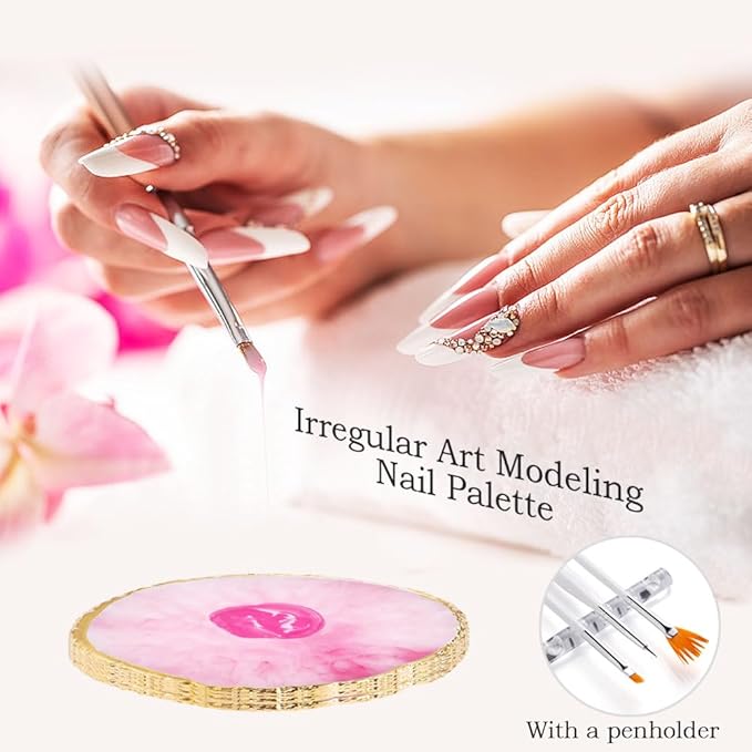 Nail Art Tools 27Pcs Set,Nail Art Brush,Resin Nail Art Palette,5 Pcs Nail Art Pens Liner Brush,2-way Acrylic Silicone Engraving Pen Dotting Pen Tools Nail Art Kit for Nail Art DIY-BrightBean Baby