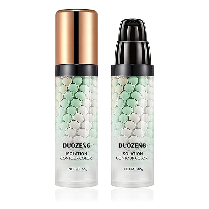 1 Pcs One Step Color Corrector,Natural Isolation Cream,Face Primer Makeup Tricolor Moisturizer,Oil Control & Moisturizing Skin Tone Correcting Primer Concealer Foundation Set B-BrightBean Baby