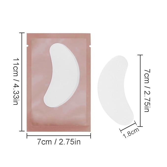 Adecco LLC 50 Pairs Eye Gel Pads, Eyelash Extension Under Eye Pads, Lint Free Lash Extension Under Eye Gel Patches for DIY False Eyelash Extension Makeup Supplies, Eye Mask Beauty Tool-BrightBean Baby