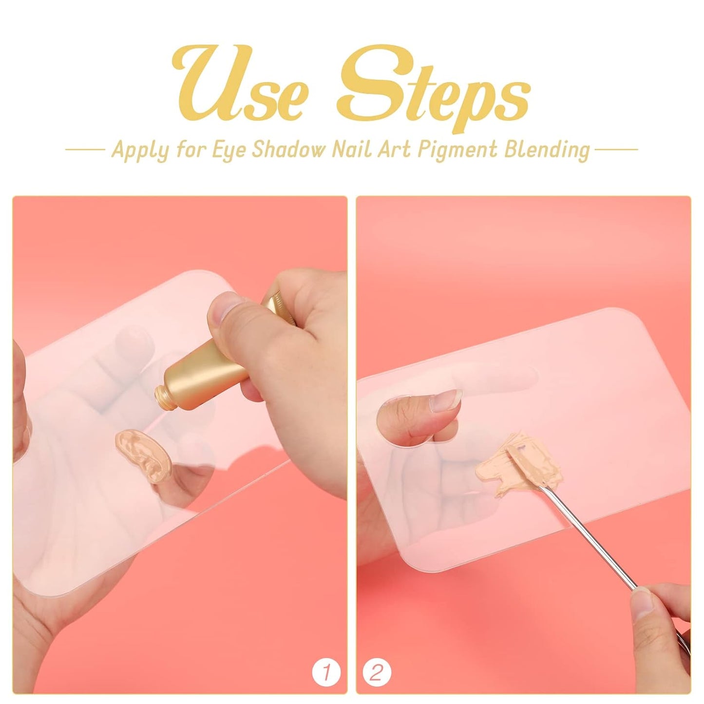 G2PLUS 2PCS Acrylic Cosmetic Palette with 2PCS Spatula,Makeup Palette Mixing Tray Apply for Eye Shadow Nail Art Pigment Blending (Rectangle)-BrightBean Baby