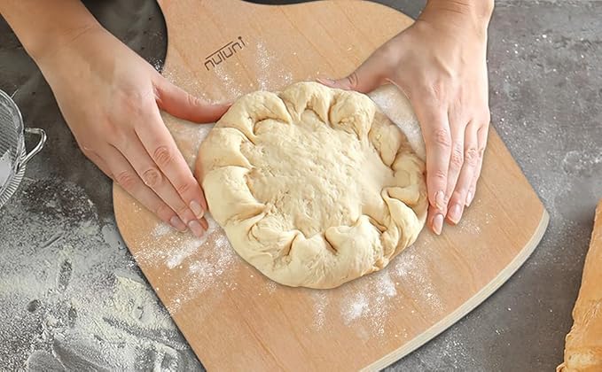 4 Pack Wooden Pizza Peel, 12 inch Premium Large Pizza Paddle with Wood Handle for Pizza Oven, Stone, Pan or Grill, Pizza Spatula for Baking Bread and Cake Indoor&Outdoor