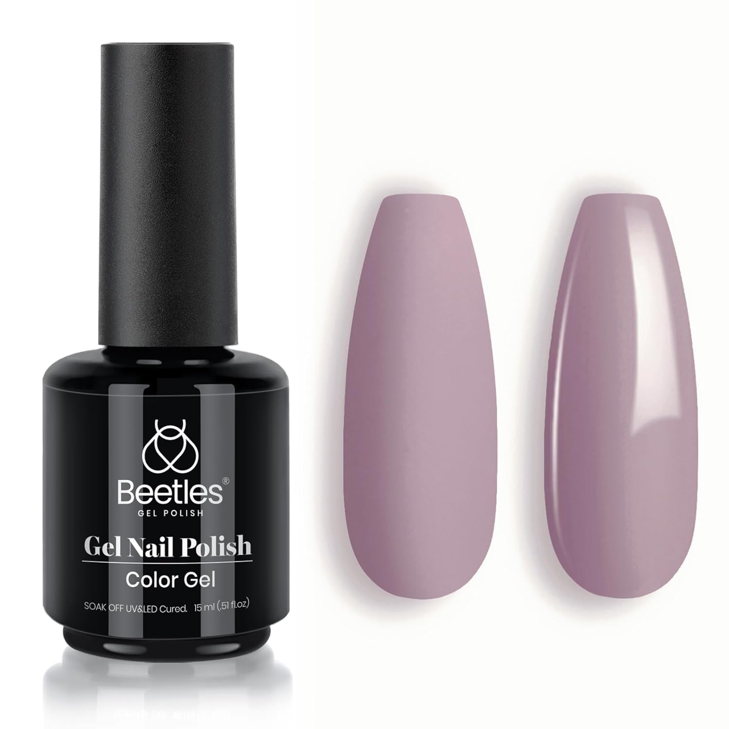 Beetles Grey Gel Nail Polish, 1Pcs 15ml Nude Angelina Grey Purple Gel Polish Soak Off UV LED Lamp Nail Art Salon DIY Design at Home Manicure Gifts for Women-BrightBean Baby