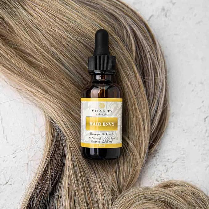 Vitality Extracts Hair Envy - Natural Hair Growth Serum - 100% Pure Essential Oils, 15 Plant Extracts, No Synthetics, No Parabens - Strengthen Hair, Minimize Breakage, Stimulate Follicles-BrightBean Baby
