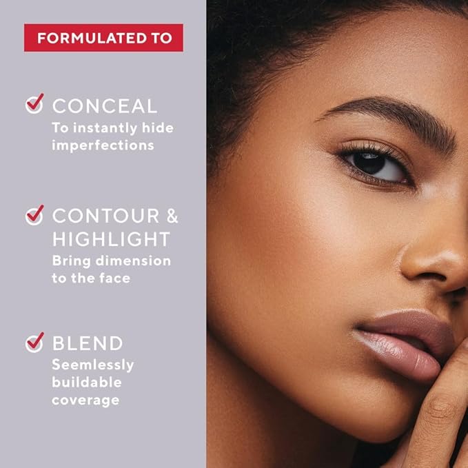 Mirabella Invincible For All Perfecting Under Eye Concealer Full Coverage - Hydrating Makeup Concealer for Dark Circles, Fine Lines & Wrinkles w/Hyaluronic Acid - Porcelain P10-BrightBean Baby