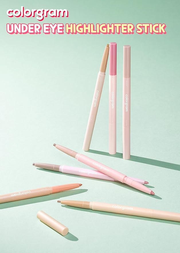 COLORGRAM Under Eye Highlighter Stick 02 Cool Tone | Silky-Smooth Long-Lasting Highlighter & Contouring Stick for Smudge-Proof, Shining Daily Makeup | K-Beauty Face Highlighters & Luminizers-BrightBean Baby