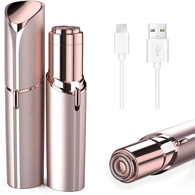 Facial Hair Removal for Women, Face Shavers for Women, Portable Lady Face Electric Razor for Lip, Peach Fuzz, Chin with USB Rechargeable-BrightBean Baby