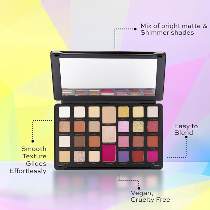 Makeup Revolution, Creator Limitless, Eyeshadow Palette, Nude Reign, 30.9g-BrightBean Baby