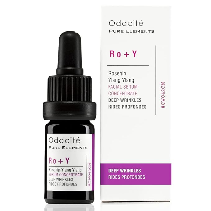 Odacité Anti Aging Serum Concentrate with Rosehip + Ylang-Ylang - Lightweight Facial Serum For Mature Skin, Fine Lines, Nourishes for Look of Plump, Youthful Skin - 0.17 Fl. Oz-BrightBean Baby
