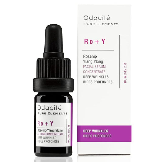 Odacité Anti Aging Serum Concentrate with Rosehip + Ylang-Ylang - Lightweight Facial Serum For Mature Skin, Fine Lines, Nourishes for Look of Plump, Youthful Skin - 0.17 Fl. Oz-BrightBean Baby