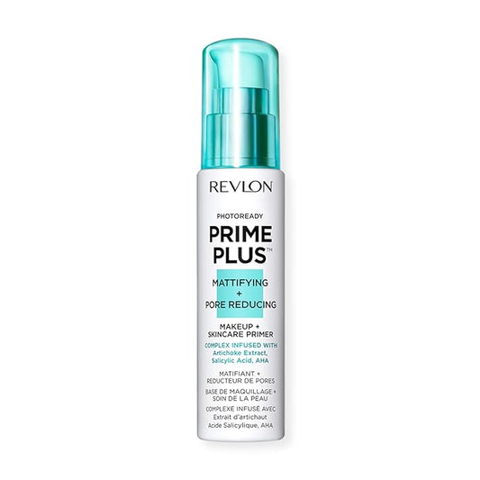 Revlon Face Primer, PhotoReady Prime Plus Face Makeup for All Skin Types, Blurs & Fills in Fine Lines, Infused with Salicylic Acid and AHA, Mattifying & Pore Reducing, 1 Oz-BrightBean Baby