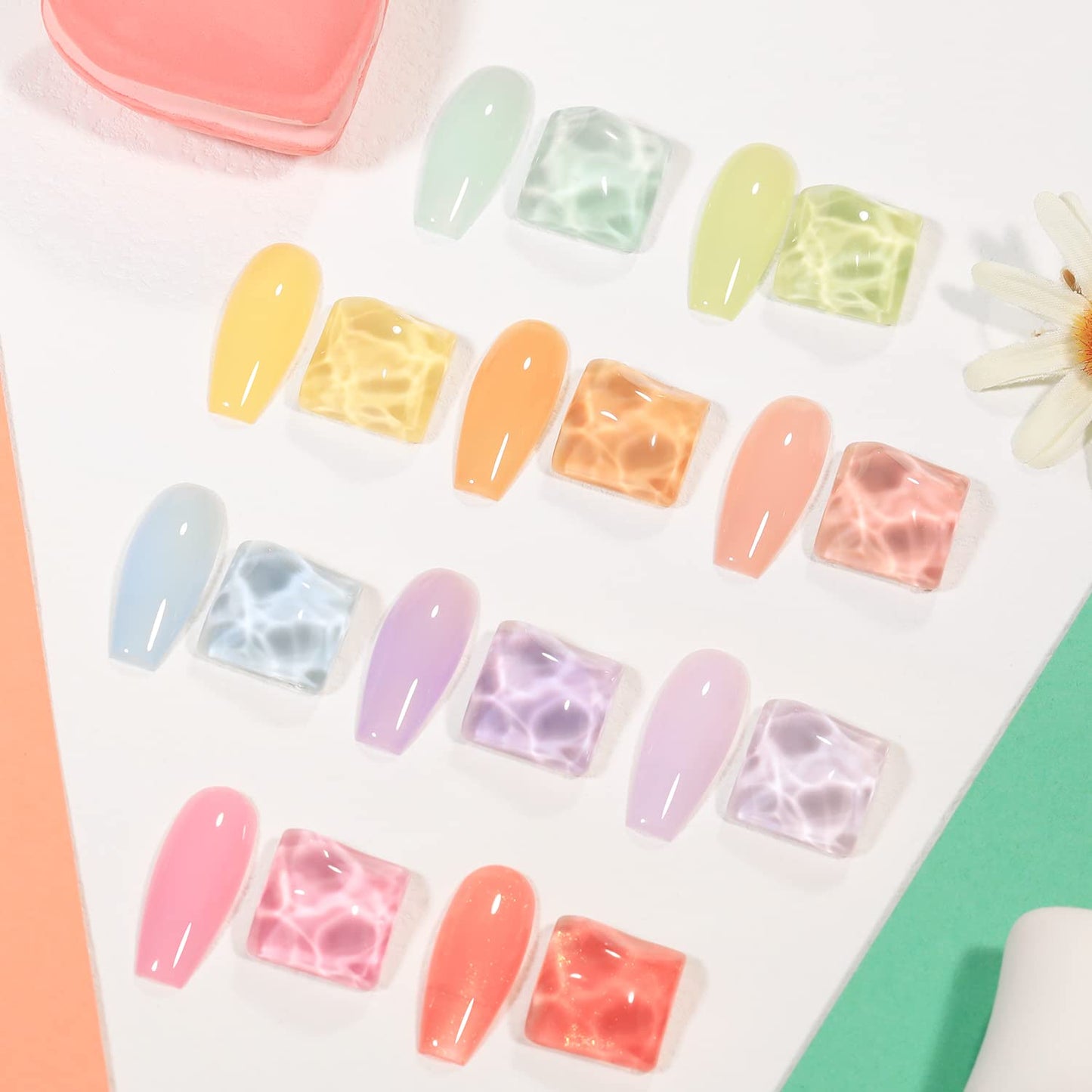 Jelly Pastel Gel Nail Polish Set 10Pcs Candy Colors Collection,Translucent Spring Summer nail gel polish Manicure at Home DIY Easter Mother's Day Gifts-BrightBean Baby