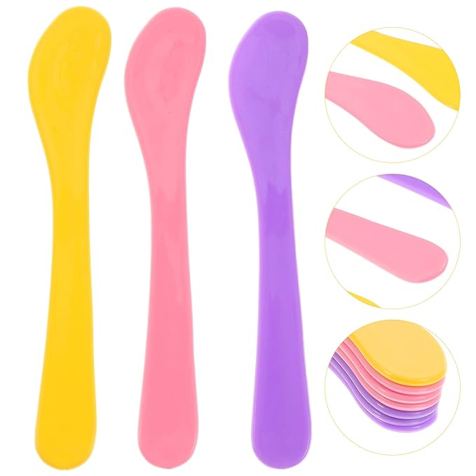 Healifty 10 Pcs makeup spatula plastic makeup DIY Accessories Facial Cream Spatulas Cream Spoon DIY Makeup Spatula small spoons Spatula Premium makeup spatula tool 15c cosmetic applicator-BrightBean Baby