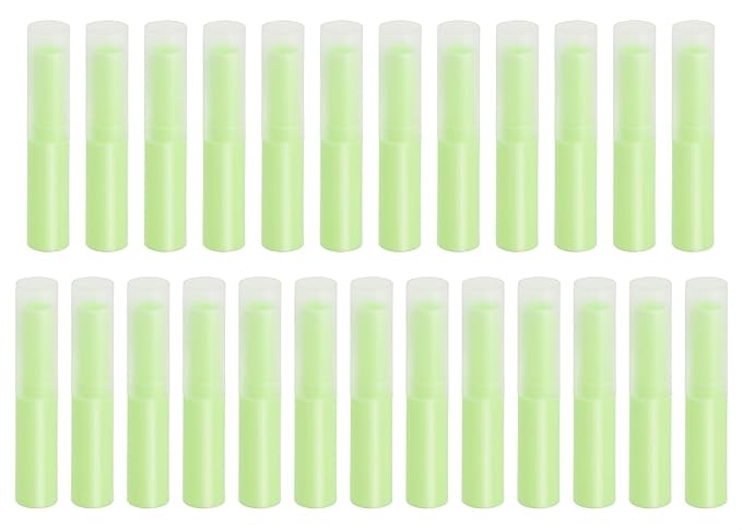 0.14oz Empty Flavored Lip Balm Container Tubes Plastic Homemade Moisturizing Lip Stick with Caps Bulk Fit for Women Adult DIY Making Supplies, 25 Count (Green)-BrightBean Baby
