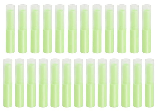 0.14oz Empty Flavored Lip Balm Container Tubes Plastic Homemade Moisturizing Lip Stick with Caps Bulk Fit for Women Adult DIY Making Supplies, 25 Count (Green)-BrightBean Baby