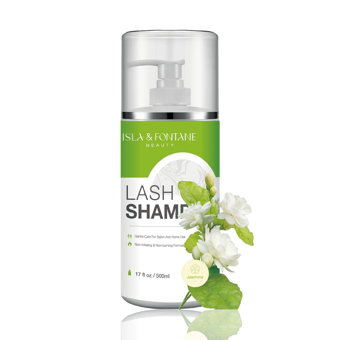 ISLA & FONTANE Lash Shampoo Bulk – Multi-Scent Series – 17 fl oz / 500ml | Gentle Eyelash Cleanser for Lash Extensions | Non-Irritating | Professional Lash Bath Foam For Salon And Home Use (Jasmine)-BrightBean Baby