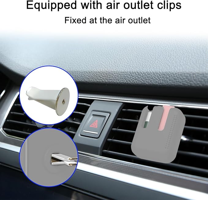 Holder for Car Air Vent, Upright Washable Lip Balm Protector for Women Girls, Auto Interior Space Saving Accessories, Universal for Vehicle, Truck and More（Gray）-BrightBean Baby