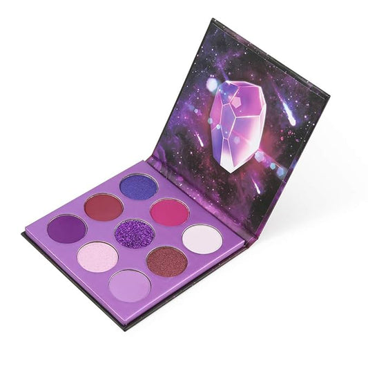 docolor Eyeshadow Palette 9 Colors Gemstone Shadow Palette Highly Pigmented Mattes Shimmers Smokey Glitter Cream Colorful Powder Blendable Long Lasting Waterproof Makeup Palette-Purple-BrightBean Baby