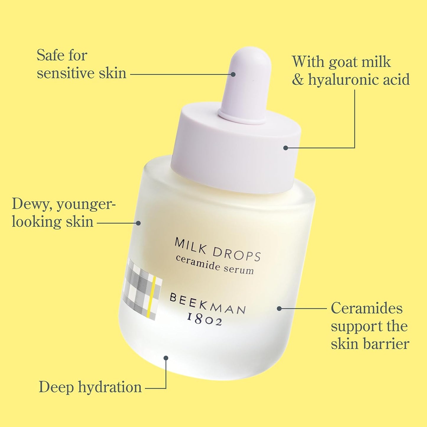 Beekman 1802 Milk Drops Ceramide Facial Serum - Squalane Oil, Hyaluronic Acid & Goat Milk Face Moisturizer - Boosts Skin Radiance & Hydrates Deeply - Fragrance Free, Cruelty Free-BrightBean Baby