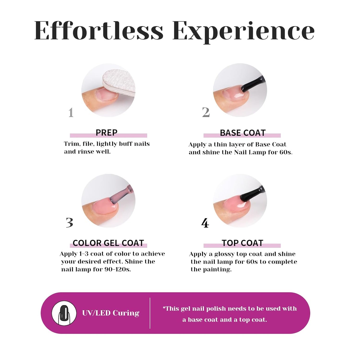 Glitter Gel Nail Polish,Sparkly Shimmer Fuchsia Gel Polish, 15ml UV/LED Soak Off Purple Gel Polish for Manicure Salon or DIY Nail Art at Home,Women Girls Gift - GP0092-BrightBean Baby