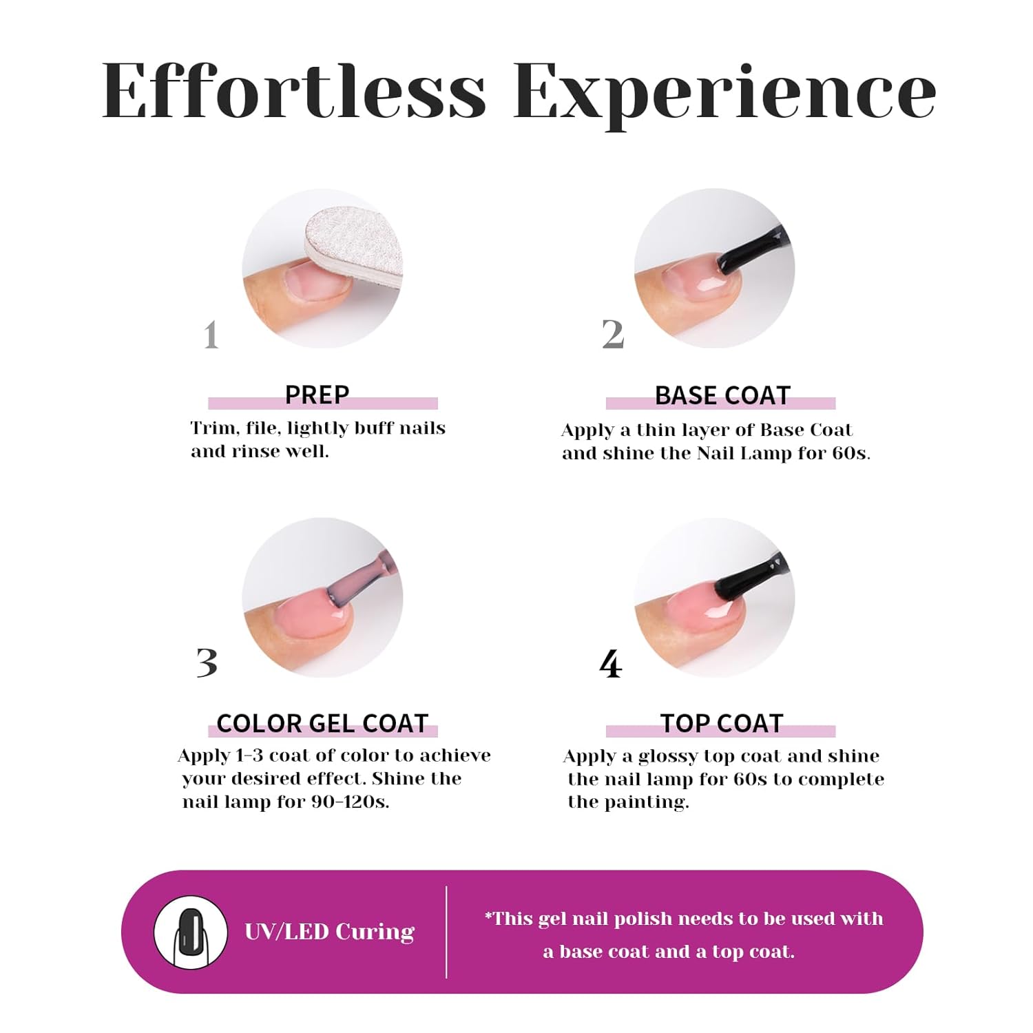 Glitter Gel Nail Polish,Sparkly Shimmer Fuchsia Gel Polish, 15ml UV/LED Soak Off Purple Gel Polish for Manicure Salon or DIY Nail Art at Home,Women Girls Gift - GP0092-BrightBean Baby