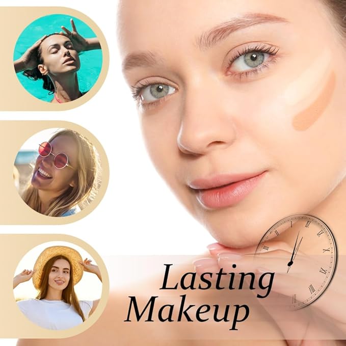 Liquid Primer Set Matte Liquid Full Coverage Oil Control Breathable Invisible Cover Concealer Primer with Face Primer, Makeup Sponge-BrightBean Baby