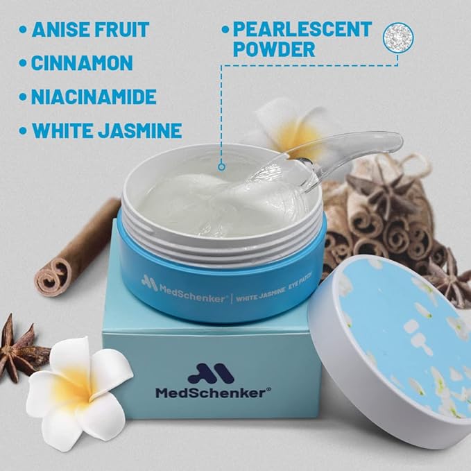 White Jasmine Eye Patches - Korean Eye Patches for Puffy Eyes - Collagen Eye Mask - Under Eye Patches Korean - Puffy Eyes and Dark Circles Treatment, Spa Masks for Women & Men - 60 pcs-BrightBean Baby