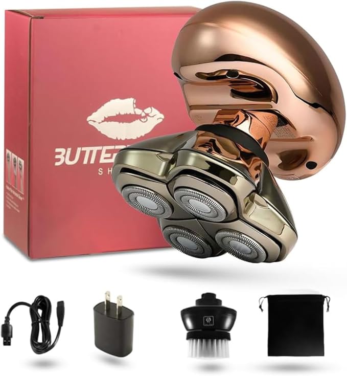 Skull Shaver Butterfly Kiss Pro (Rose Gold): Best Electric Shaver for Bikini, Leg, Body Shaving-BrightBean Baby