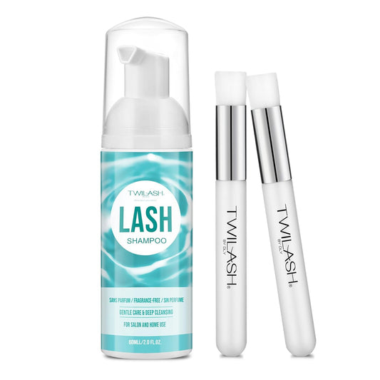 Lash Shampoo for Lash Extensions 2 Fl Oz / 60ml - Includes 2 Lash Shampoo Brushes for Cleansing - Eyelash Extension Cleanser for Professional Salon and Home Use (Unscented-60ml)-BrightBean Baby